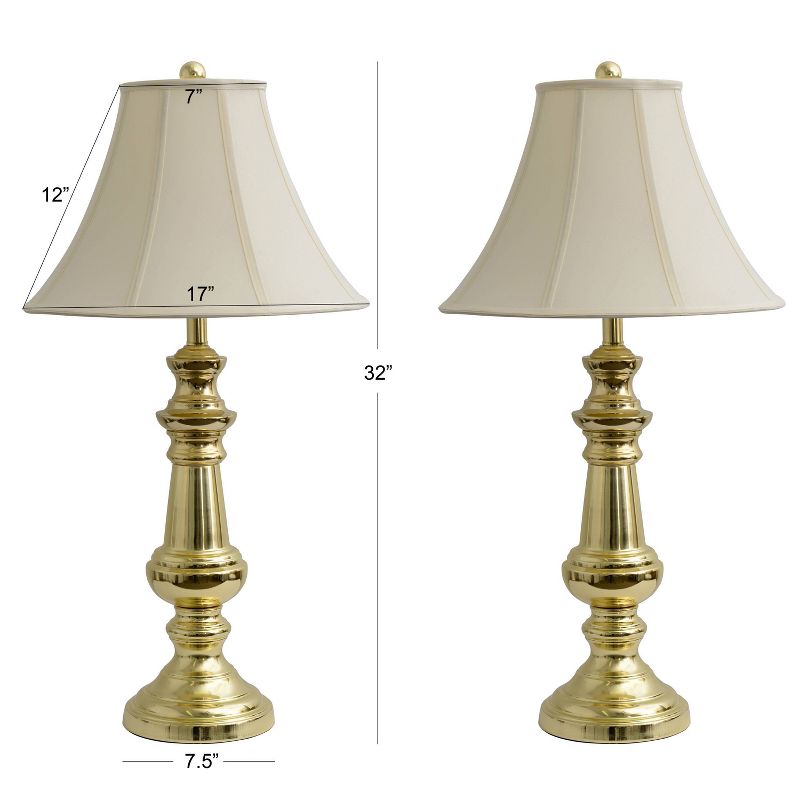 32" Set of 2 Thompson Touch Control Table Lamp Gold - Decor Therapy