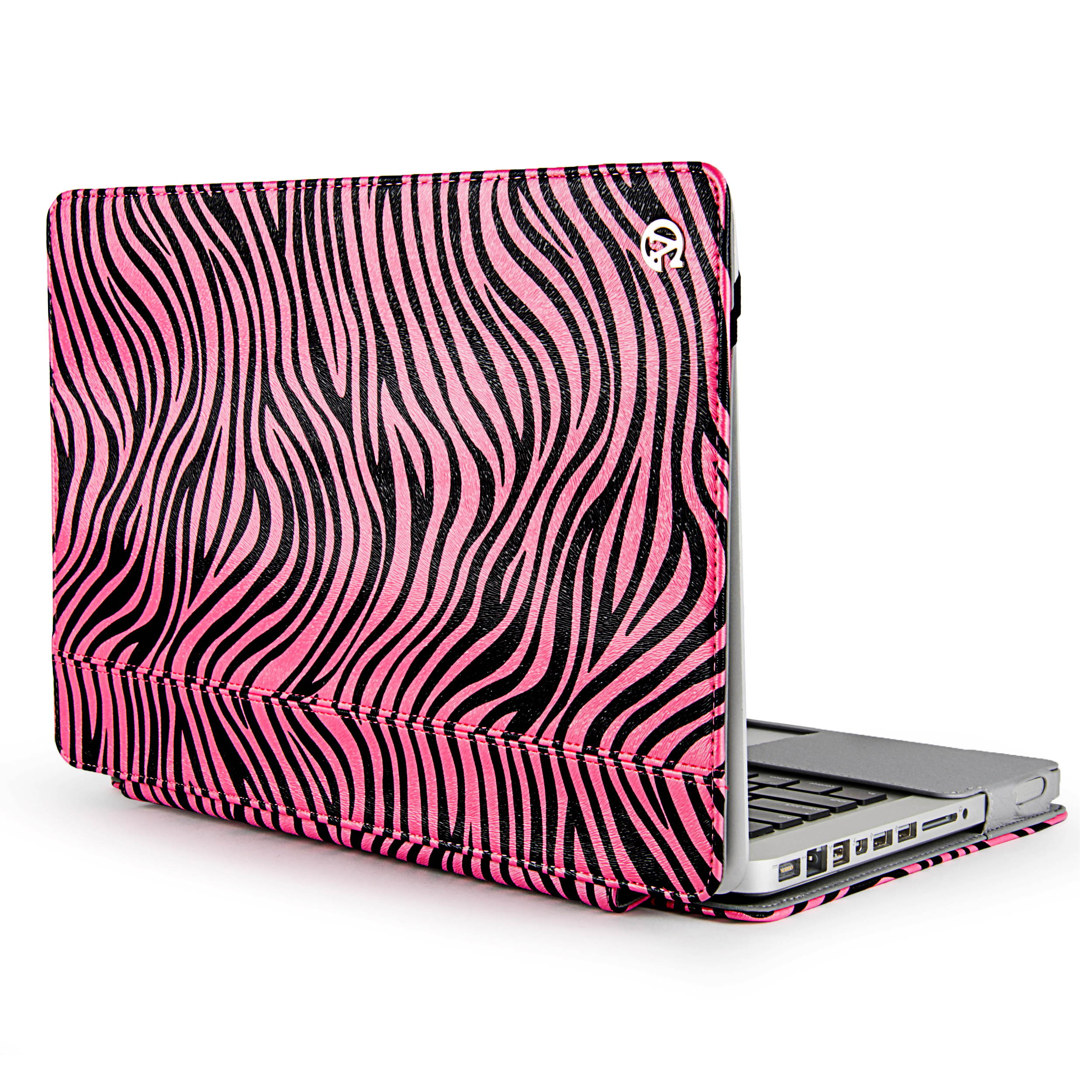 Pink/Black Zebra VanGoddy Mary Portfolio Case for 13in MacBook Pro