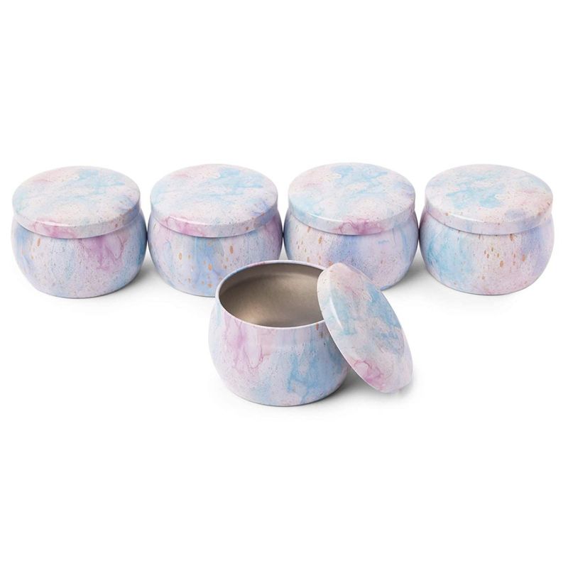 Juvale 20 Pack Metal Candle Tin Jars with Lids, Round Storage Containers (3 x 2 In)