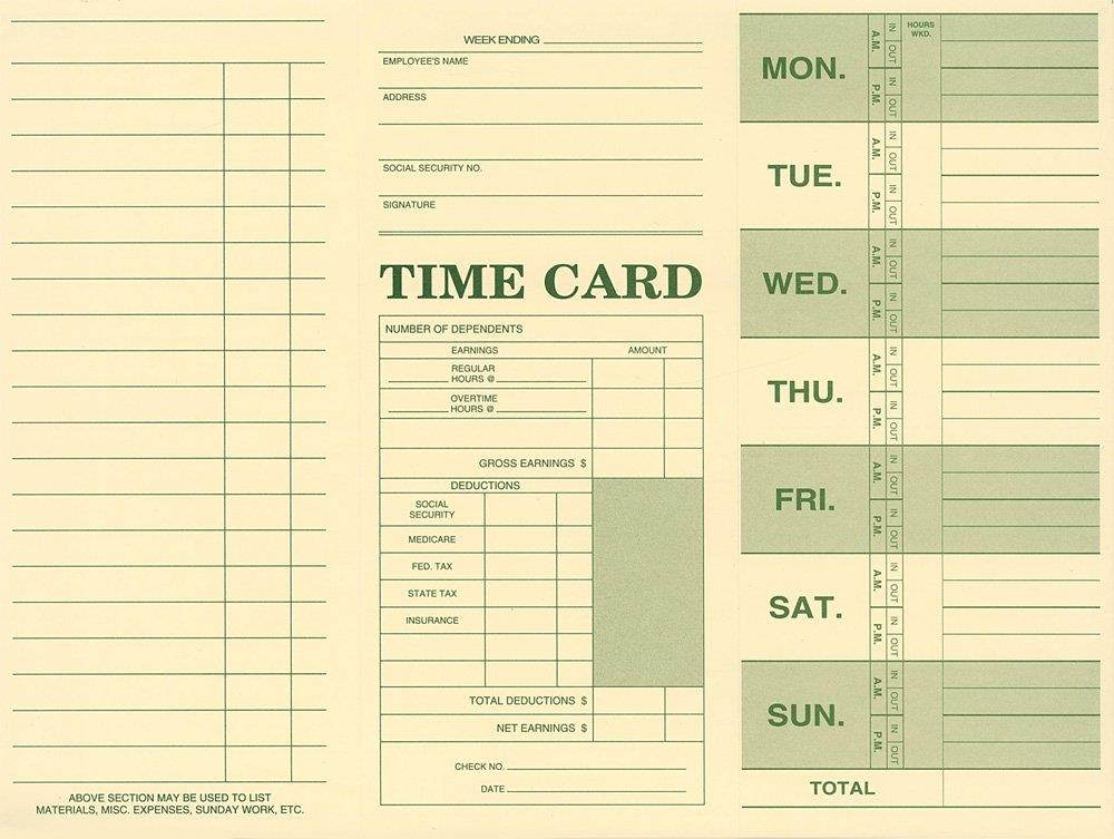 Employee Attendance Weekly Time Card (Pack of 250)