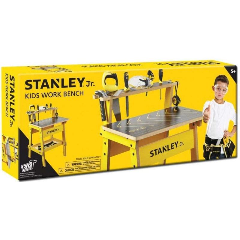 Red Tool Box Stanley Jr. Wood Work Bench | Real Tools for Kids