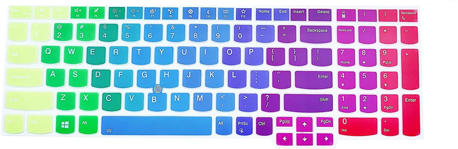 Keyboard Cover for 15.6" New Lenovo ThinkPad 15 P51S P52 P52S P53 P72 P73 T570 T575 T580 T590 |Thinkpad E580 E590 E595 L580 L590 with Numeric Keypad (Check Keyboard Layout with Picture 2)-Rainbow