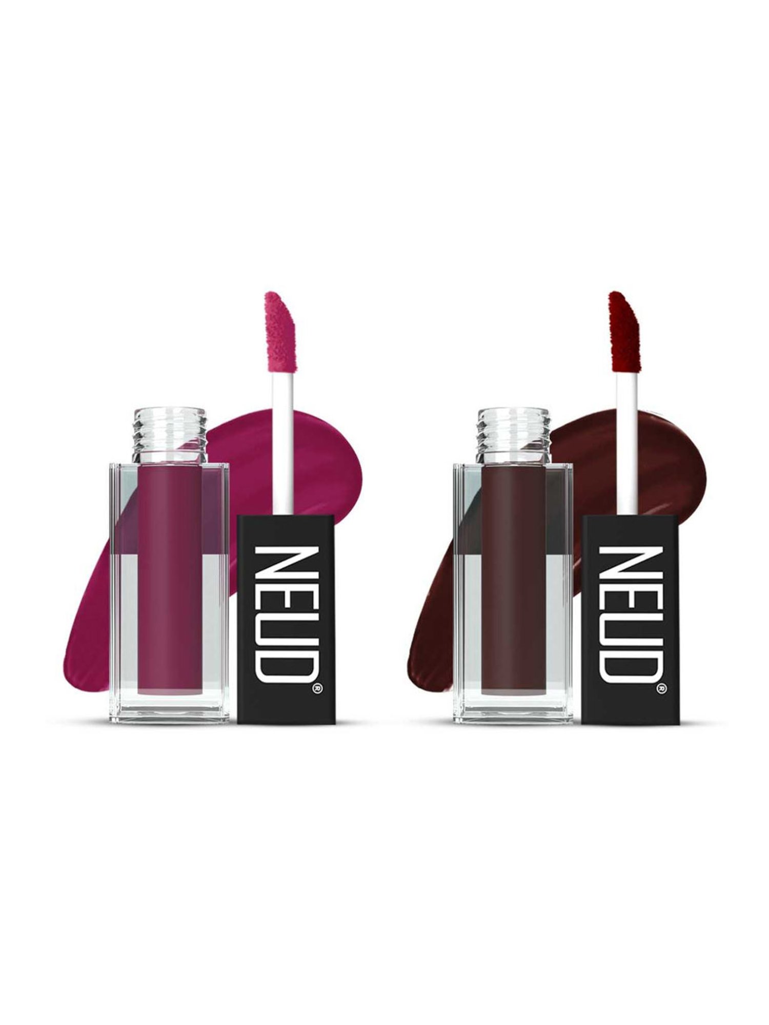Neud Matte Liquid Lipstick Combo Mauve-a-Licious & Espresso Twist with Two Lip Gloss Free