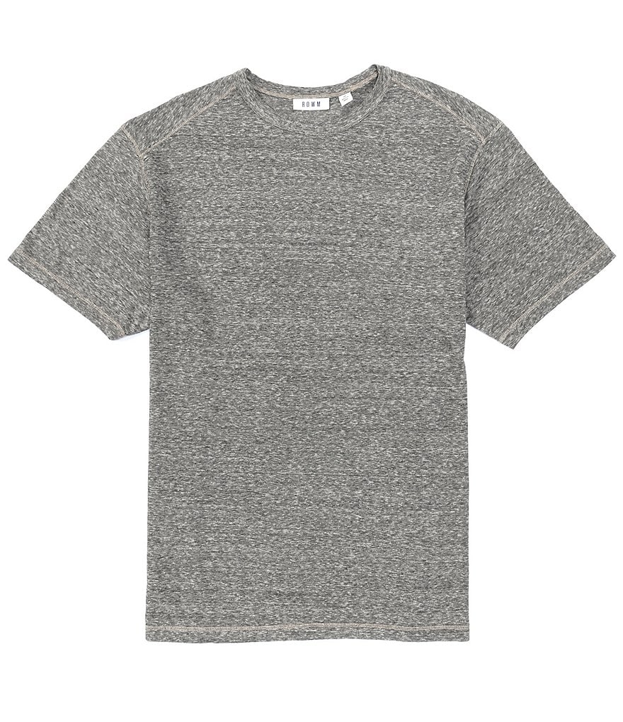 Short Sleeve Solid Snow Yarn Crew