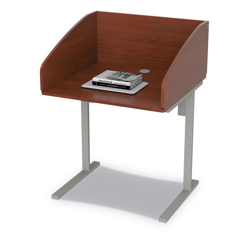 Linea Italia(R) Study Carrell Starter Unit, 2-Leg, 31.25 x 23.5 x 45.25, Cherry SC801CH