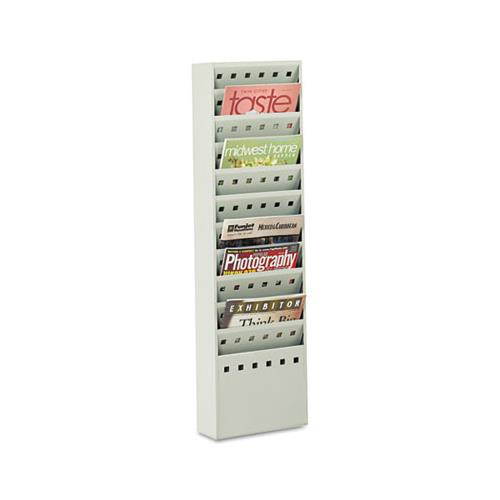 Safco Steel Magazine Rack 11 Compartments 10w x 4d x 36-1/4h Gray 4321GR