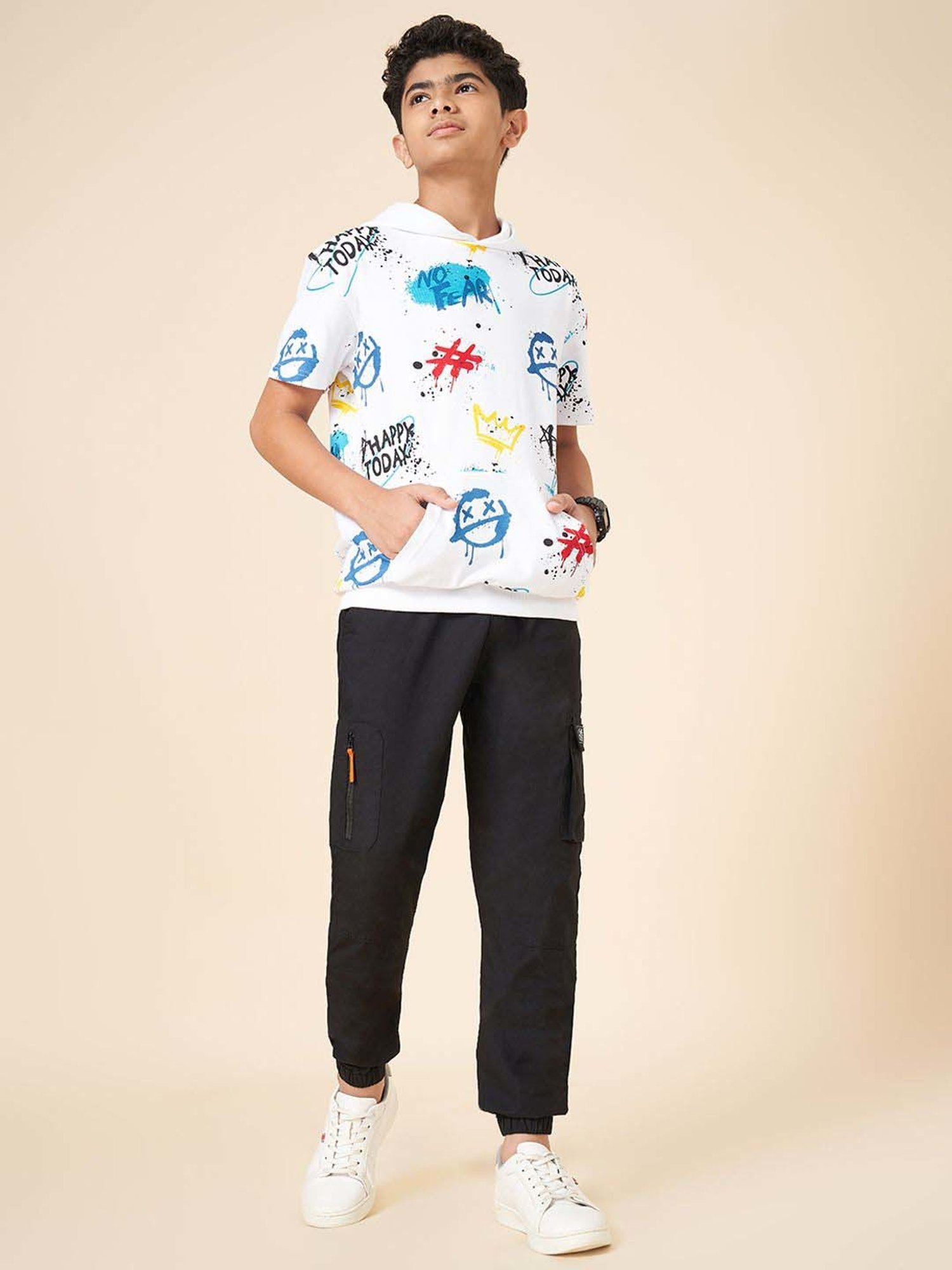 Coolsters by Pantaloons Boys Bright White Cotton Printed T-Shirts