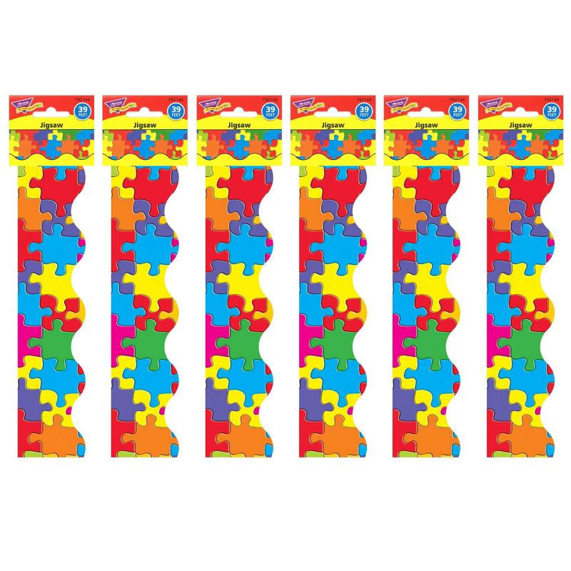 6pk 39ft Jigsaw Terrific Trimmers Classroom Borders - TREND