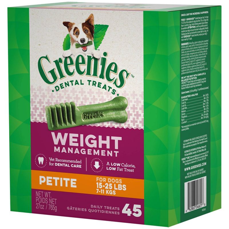 Greenies Weight Management Petite Chicken Dental Dog Treats - 45ct