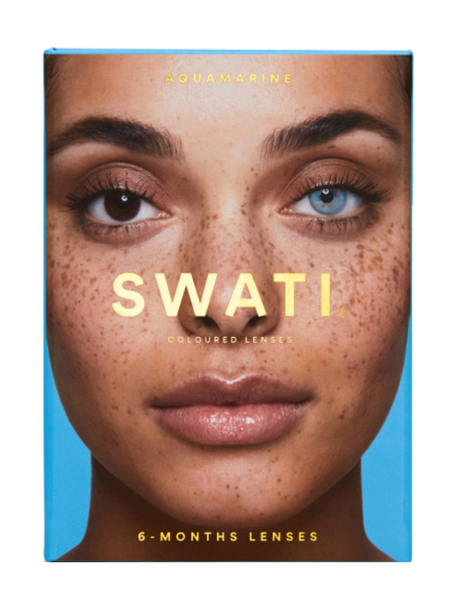 Swati Cosmetics Coloured Contact Lenses -  Aquamarine (6 Months, Power - 6.00)