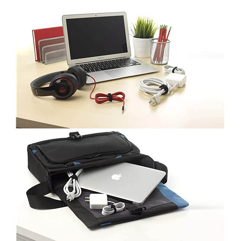 50 PCS Reusable Fastening Cable Ties, Microfiber Cloth 6-Inch Hook and Loop Cord Ties, Black