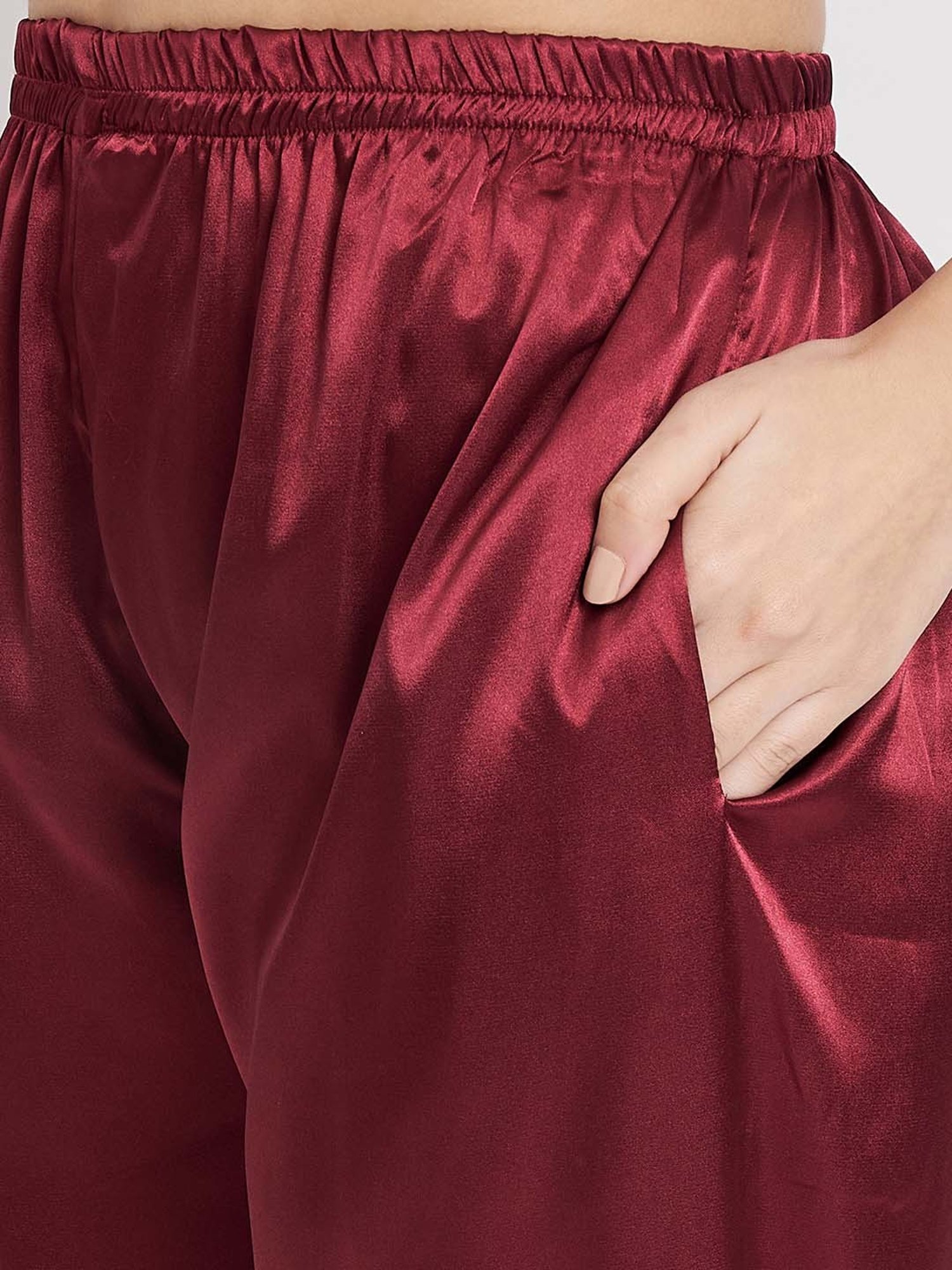 KOI SLEEPWEAR Maroon Shirt With Pyjamas