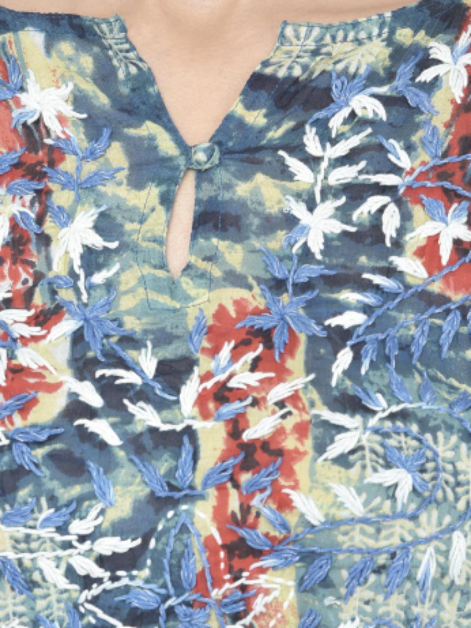 Aditi Wasan Blue Embroidered Kurti