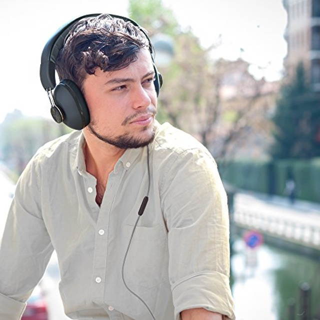 JLab Audio Bombora Over-Ear Headphones with Universal Mic, Matte Purple/Gray