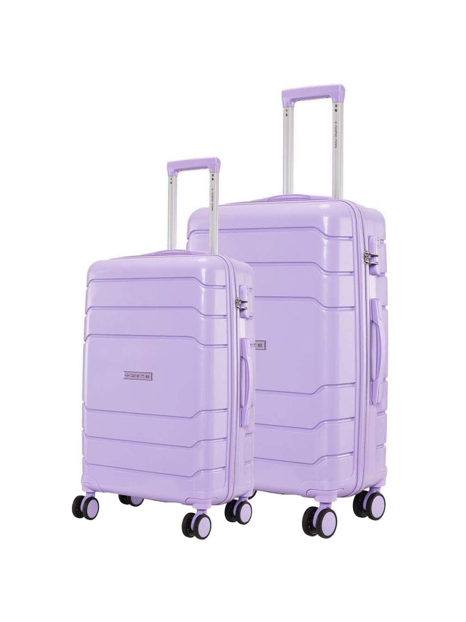 NASHER MILES Lisbon Luggage Set of 2 Pastel Purple Trolley Bags (65 & 75Cm)