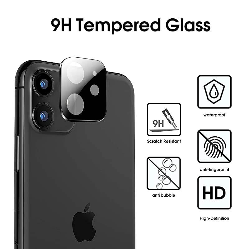 3 Pack]  Camera Lens Protector for iPhone 11 Camera Films Metal Frame 9H Tempered Glass Protection Easy Install High Definition Anti-Scratch Compatible with Apple iPhone 11 Camera Film(6.1'')
