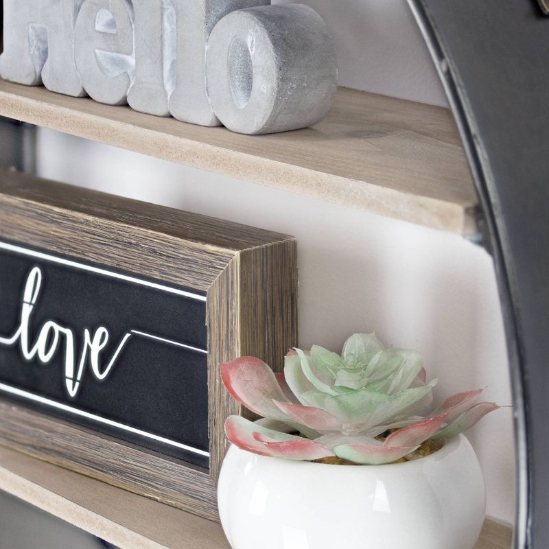 38" Soloman Wooden Shelf with Metal Brackets Brown - Kate & Laurel All Things Decor