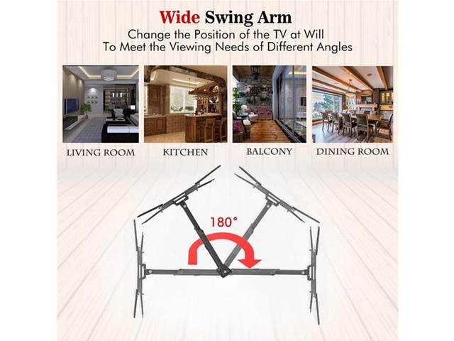 26-55" Adjustable Wall Mount Bracket Rotatable with Spirit Level Load 30kg / Maximum Vesa400 * 400 / Up and Down Adjustable - 5 ~ + 15 &deg; with Rotation 180 &deg;,TM13