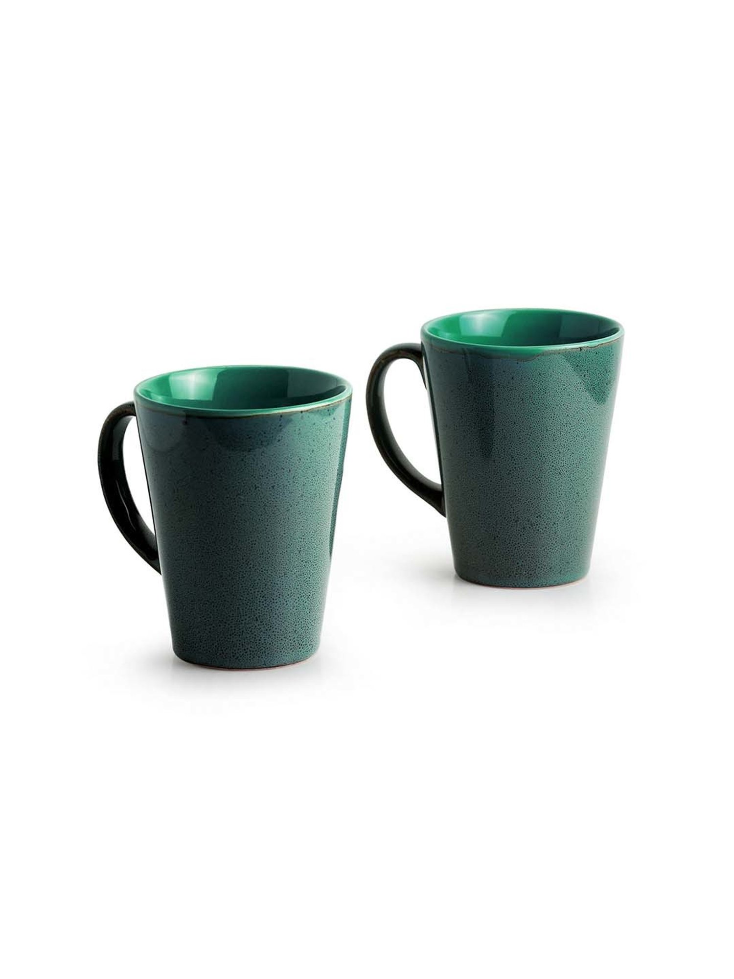 Femora Black Ceramic Coffee Mugs (0.36 L) - Set of 4