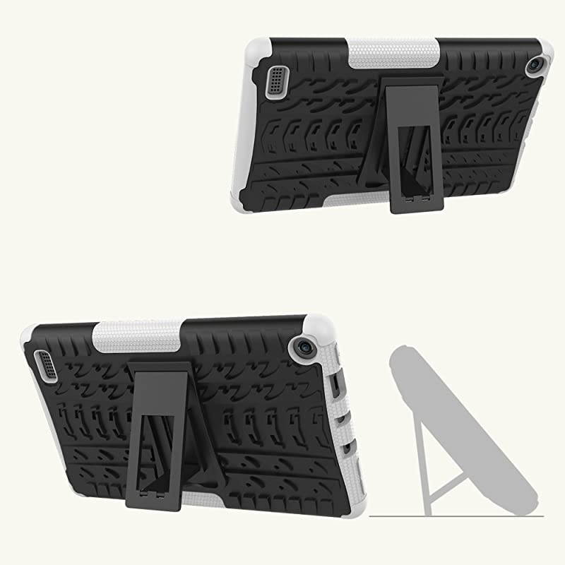 for  Kindle Fire 7 Case 7th Generation 2017 Release,Kickstand Heavy Duty Armor Defender Cover (Blue)