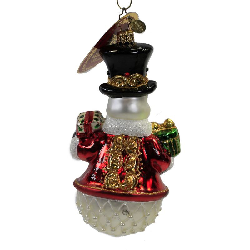 Christopher Radko 6.0" Royal Gift Giving Snowman Ornament Top Hat Christmas  -  Tree Ornaments