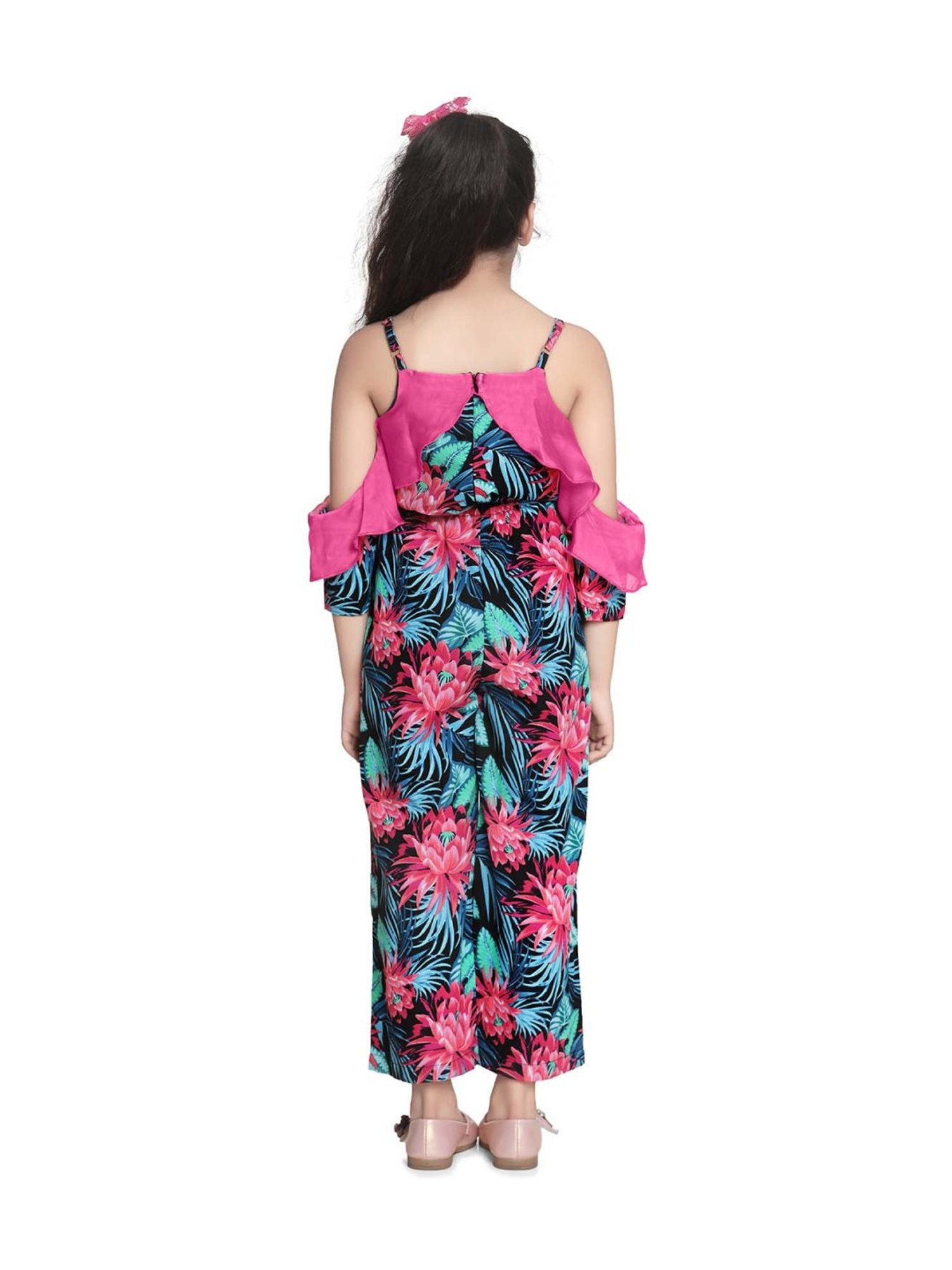 StyleStone Kids Multicolor Floral Print Jumpsuit