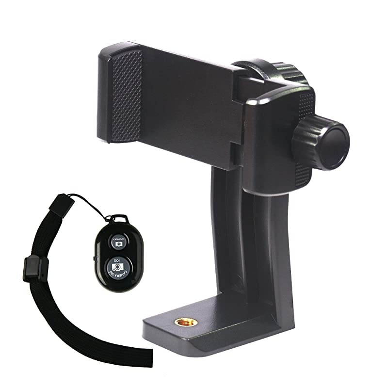 Phone Tripod Holder Head 14quot Screw Adapter + Bluetooth Remote Camera Shutter Rotatable Digtal Camera BracketSelfie Lens MonopodCompatible Camcorder iPhone XXRXs Ma Tripod Adapter