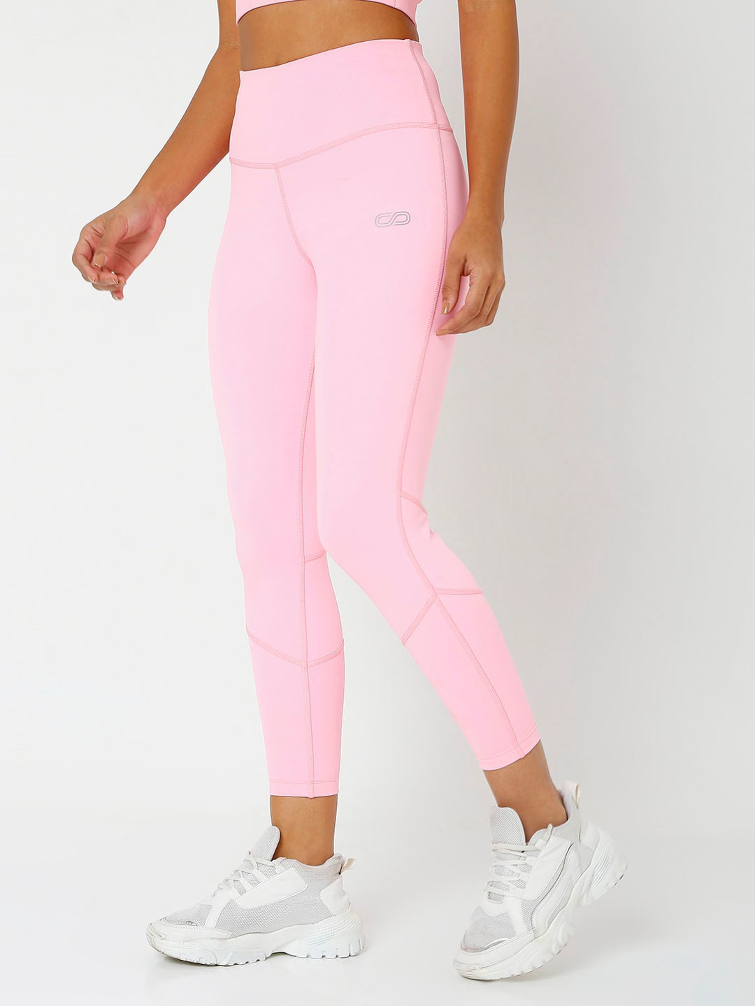 SILVERTRAQ Baby Pink Logo Print Leggings