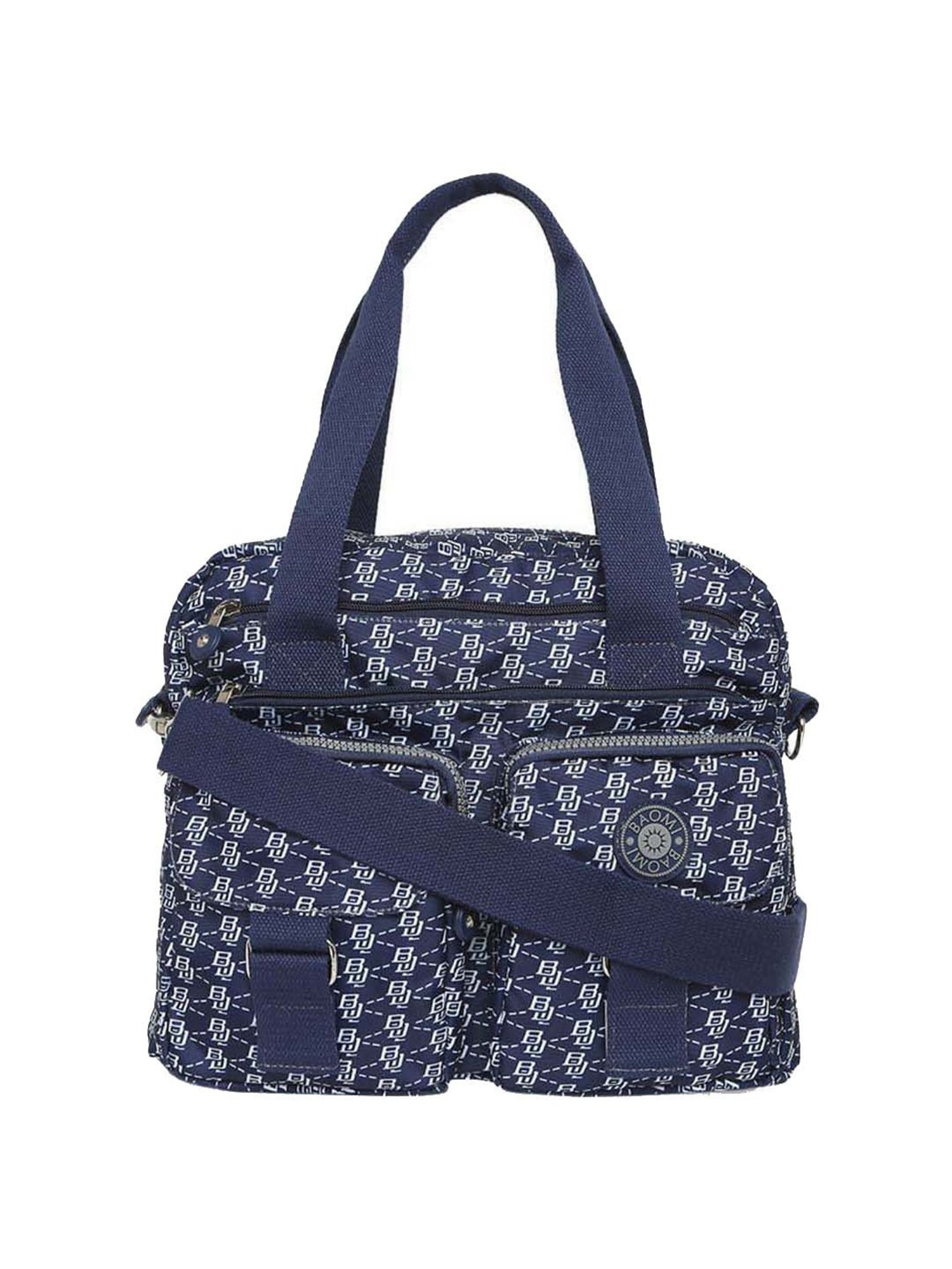Baomi Blue Printed Medium Handbag