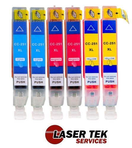 Laser Tek Services&reg; 6 Pack of Canon compatible PGI-250 and CLI-251 inks. (2C, 2M, 2Y)
