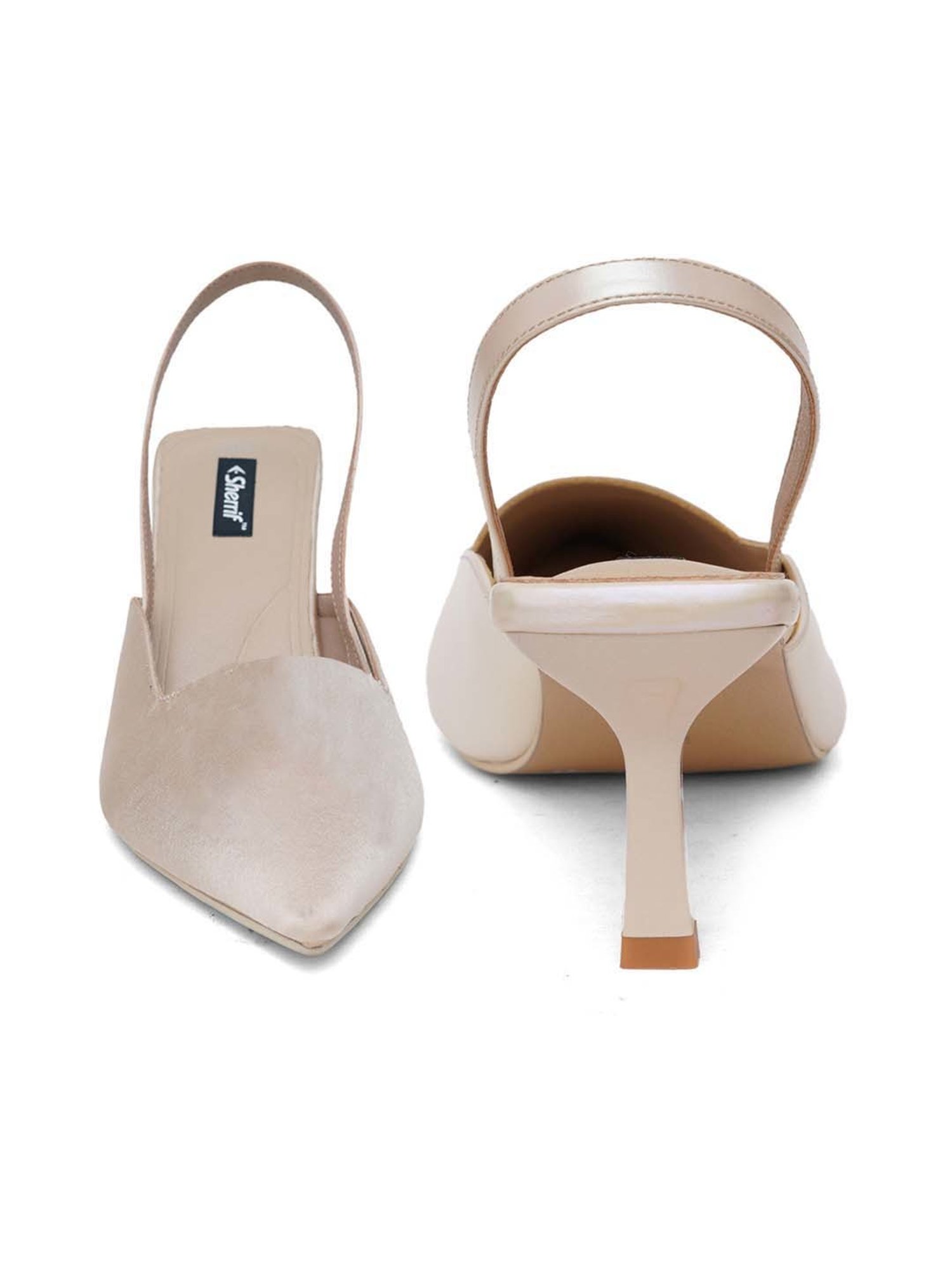 Sherrif Women's Golden Sling Back Stilettos