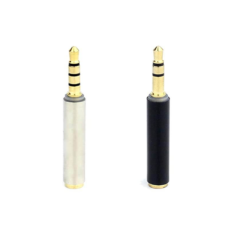 TRRS to TRS Male to Female 4pin 3pin Adapter for Small Mini Lavalier Lapel Omnidirectional Condenser Microphone Apple iPhone Android Windows Cellphones Noise Cancelling Mic 4 to 3 pin 3PA