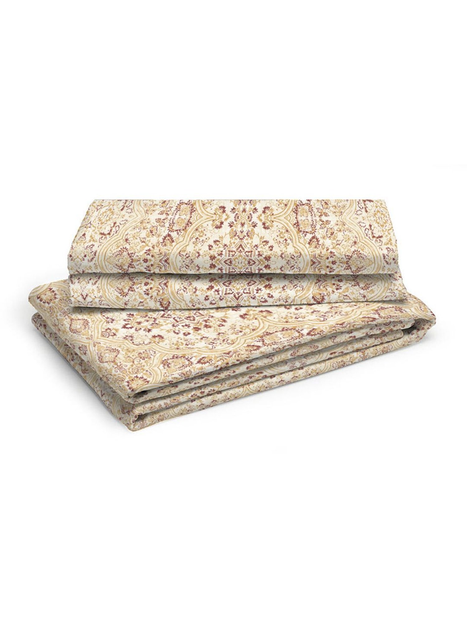 Boutique Living Printed Multicolor 300 TC Cotton King Bed Sheet with 2 Pillow Covers