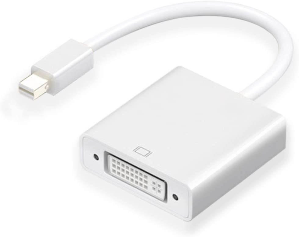 Mini Display to DVI Adapter Converter, Mini DP Port to DVI Converter Male to Female Black Compatible for Computer, Desktop, Laptop, PC, Monitor, Projector, HDTV - White