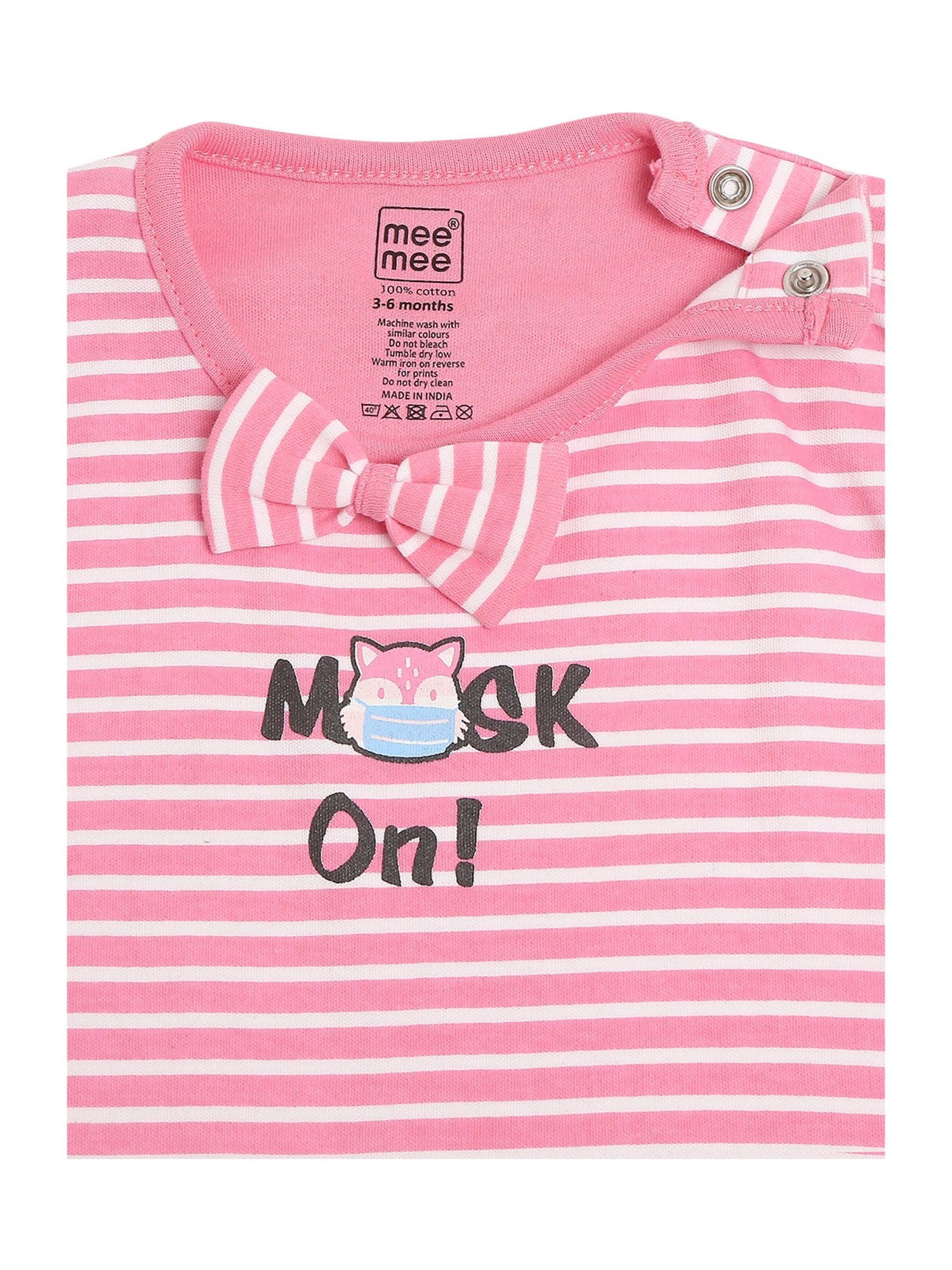 Mee Mee Kids Green & Pink Cotton Printed Frock