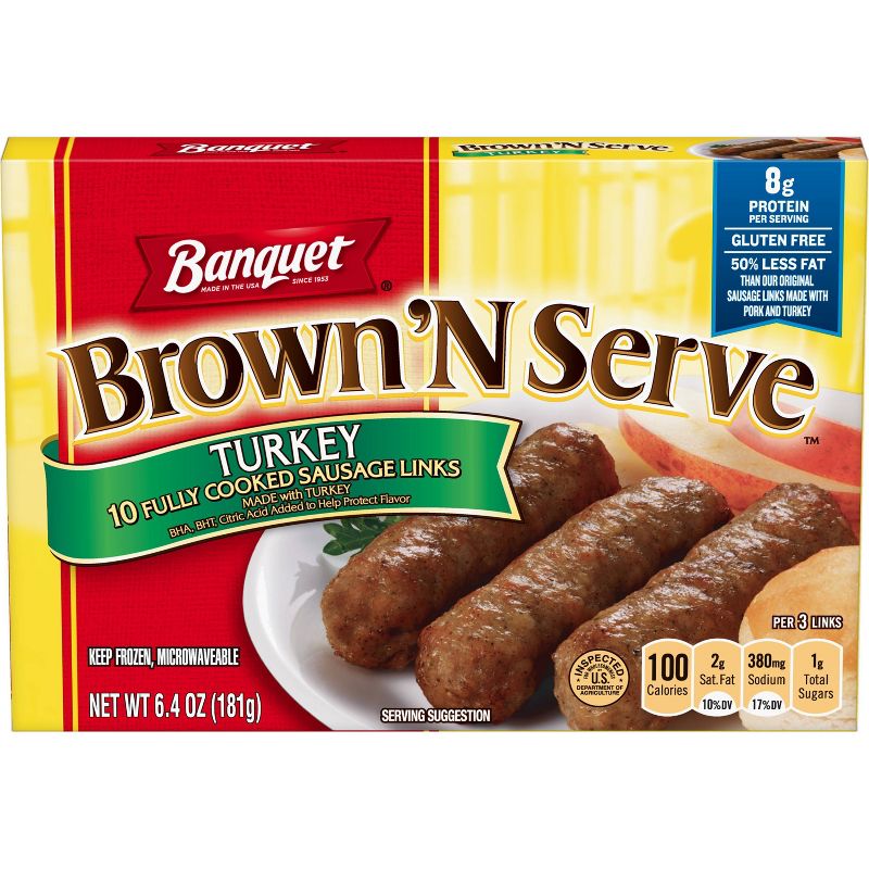 Banquet Frozen Brown'N Serve Frozen Turkey Links - 6.4oz