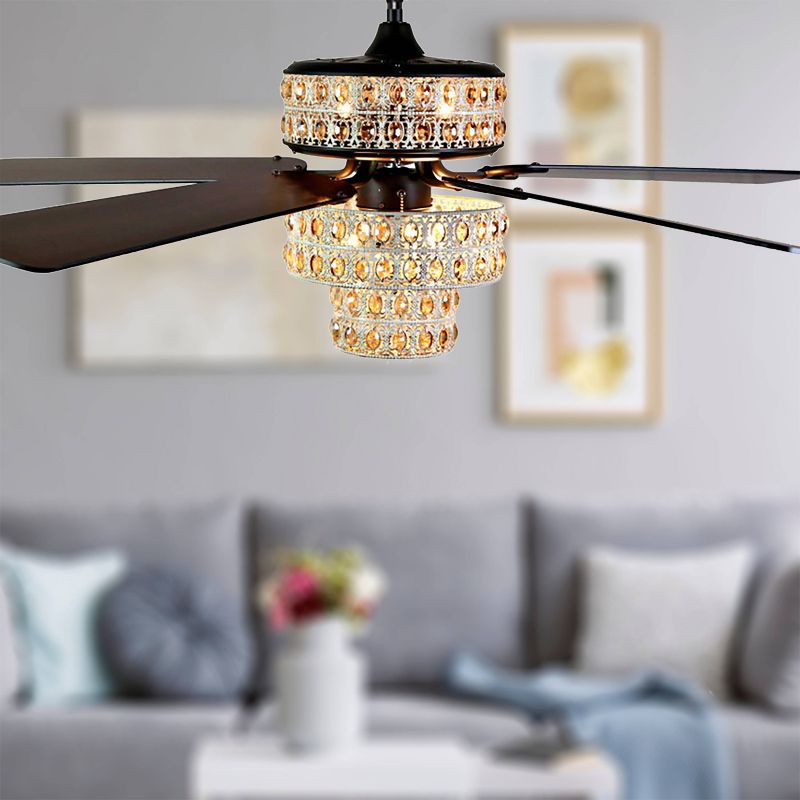 52" Casa Vieja Modern Rustic 3 Blade Ceiling Fan with Remote Brushed Nickel Natural Wood House Bedroom Living Room Home Kitchen