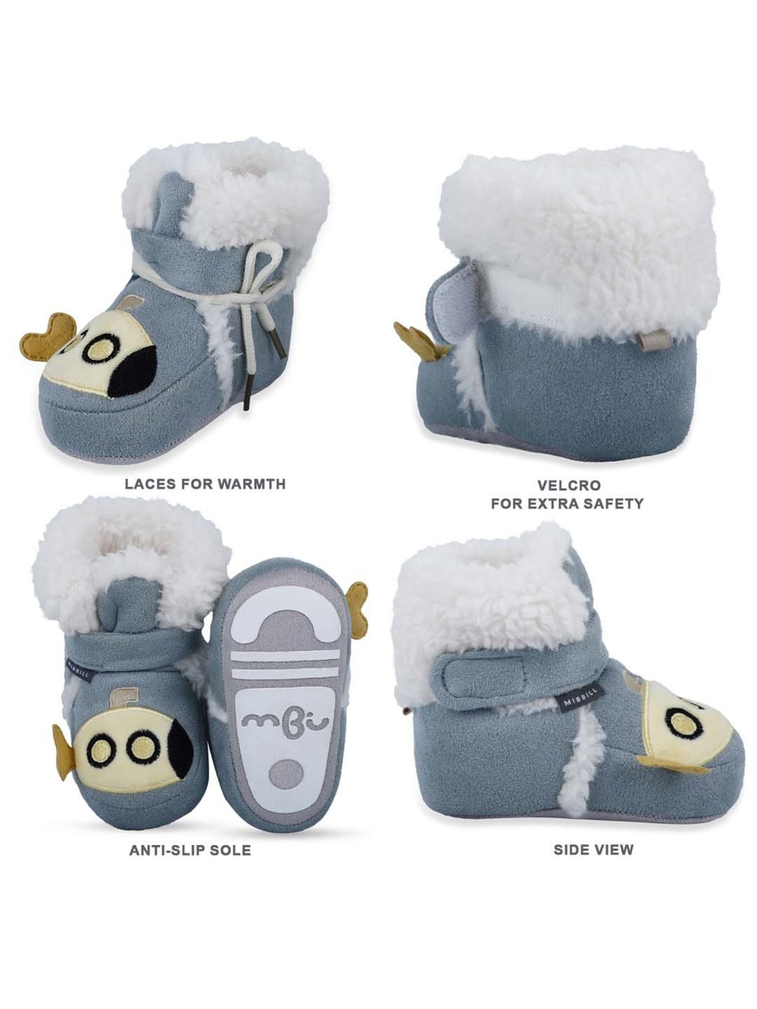 Baby Moo Kids Blue Casual Booties