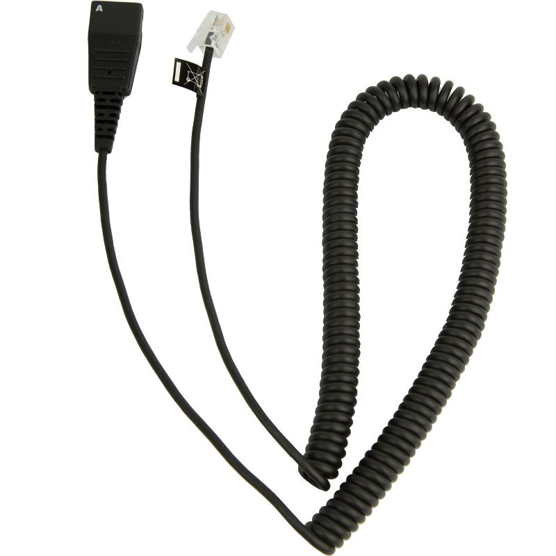 Jabra Quick Disconnect (QD) to Modular (RJ) Coiled Bottom Cord, 2 Meter 8800-01-37