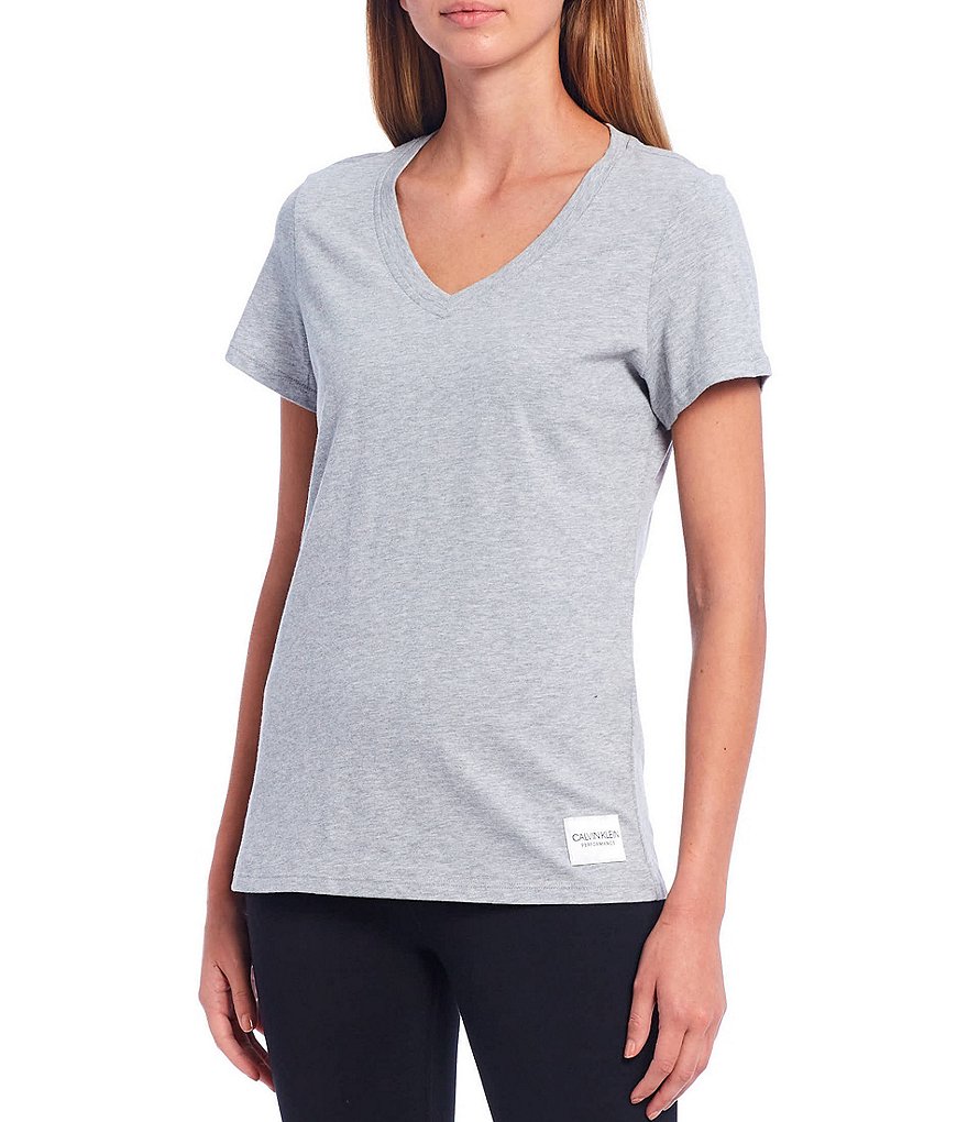 Calvin Klein Performance Logo Patch Short Sleeve V-Neck Tee
