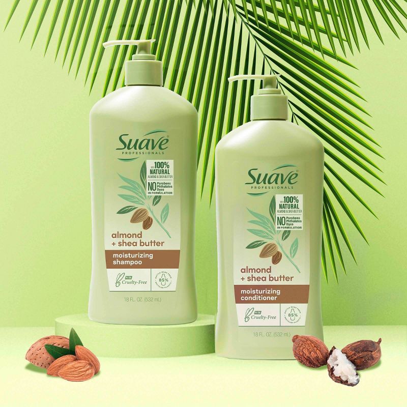 Suave Professionals Moisturizing Shampoo and Conditioner for Dry Hair Almond and Shea Butter - 18 fl oz/2ct