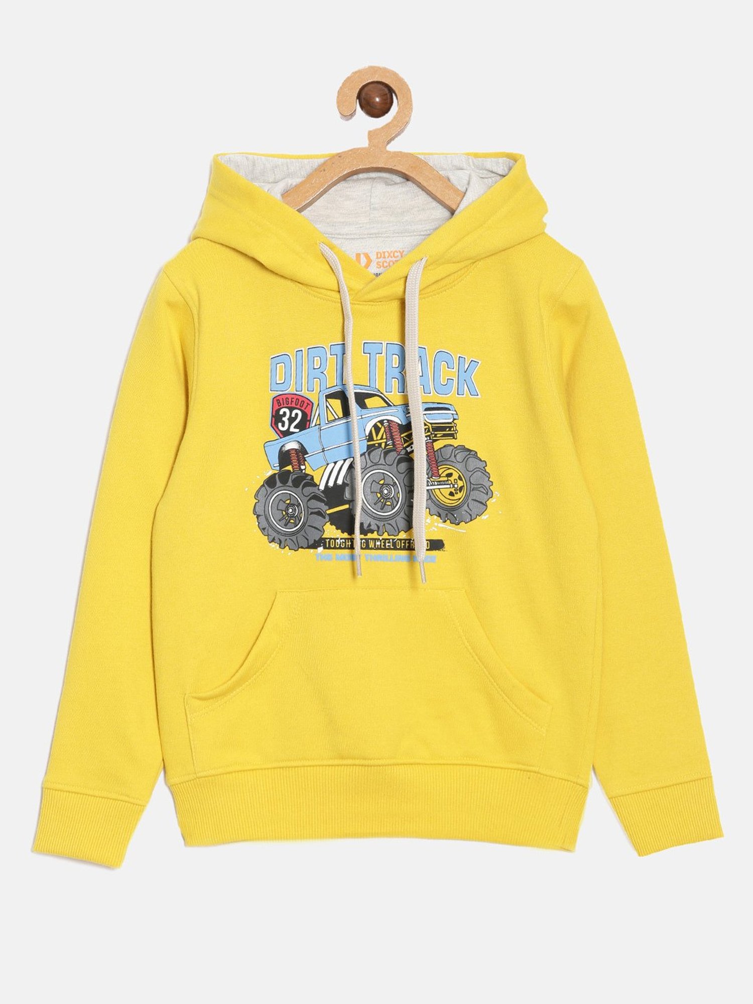 Dixcy Scott Originals Kids Yellow Printed Full Sleeves Hoodie