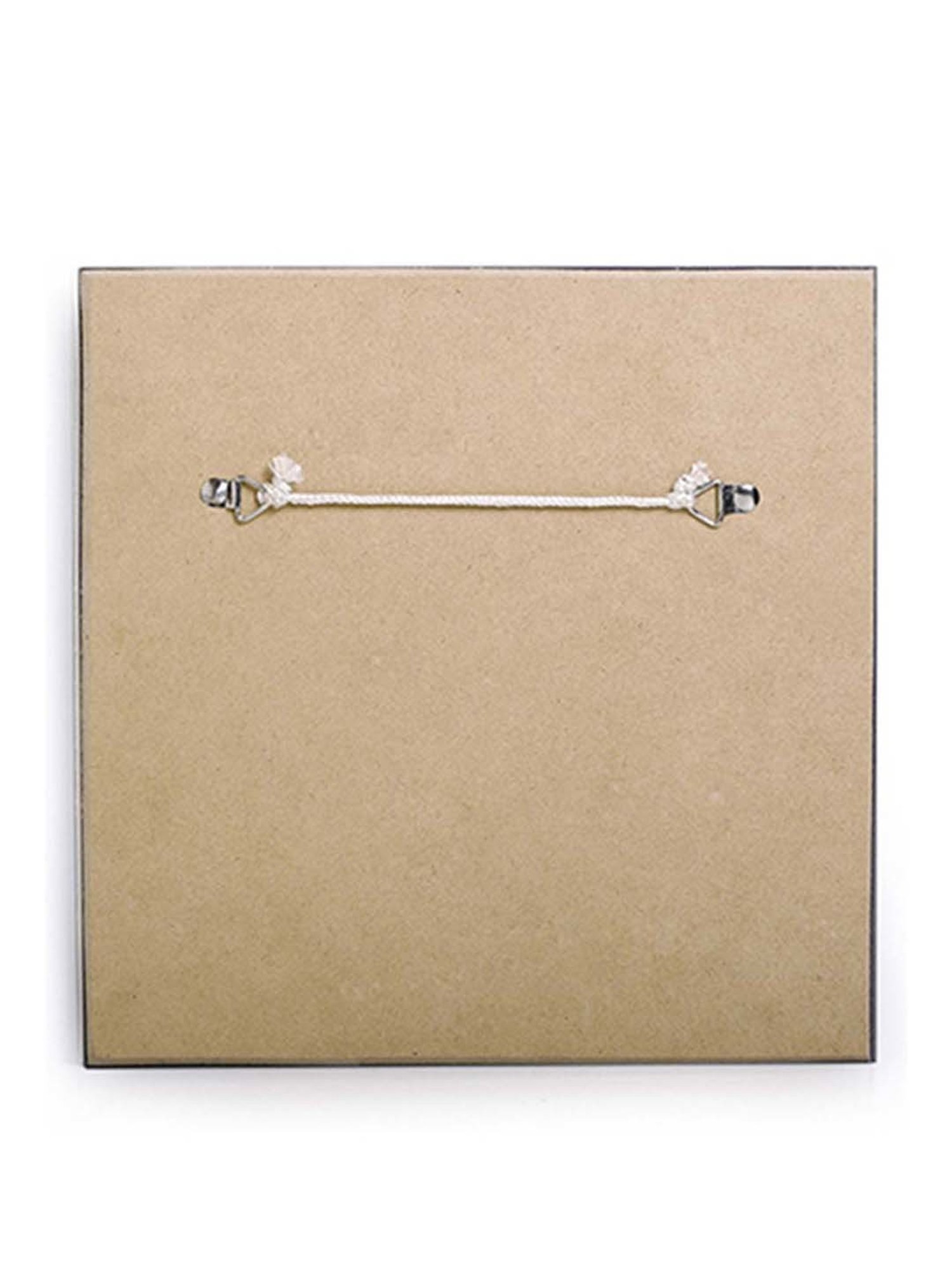 ExclusiveLane Sunset Orange & Ocean Blue Handpainted Warli & Dhokra Square Wall Painting Set