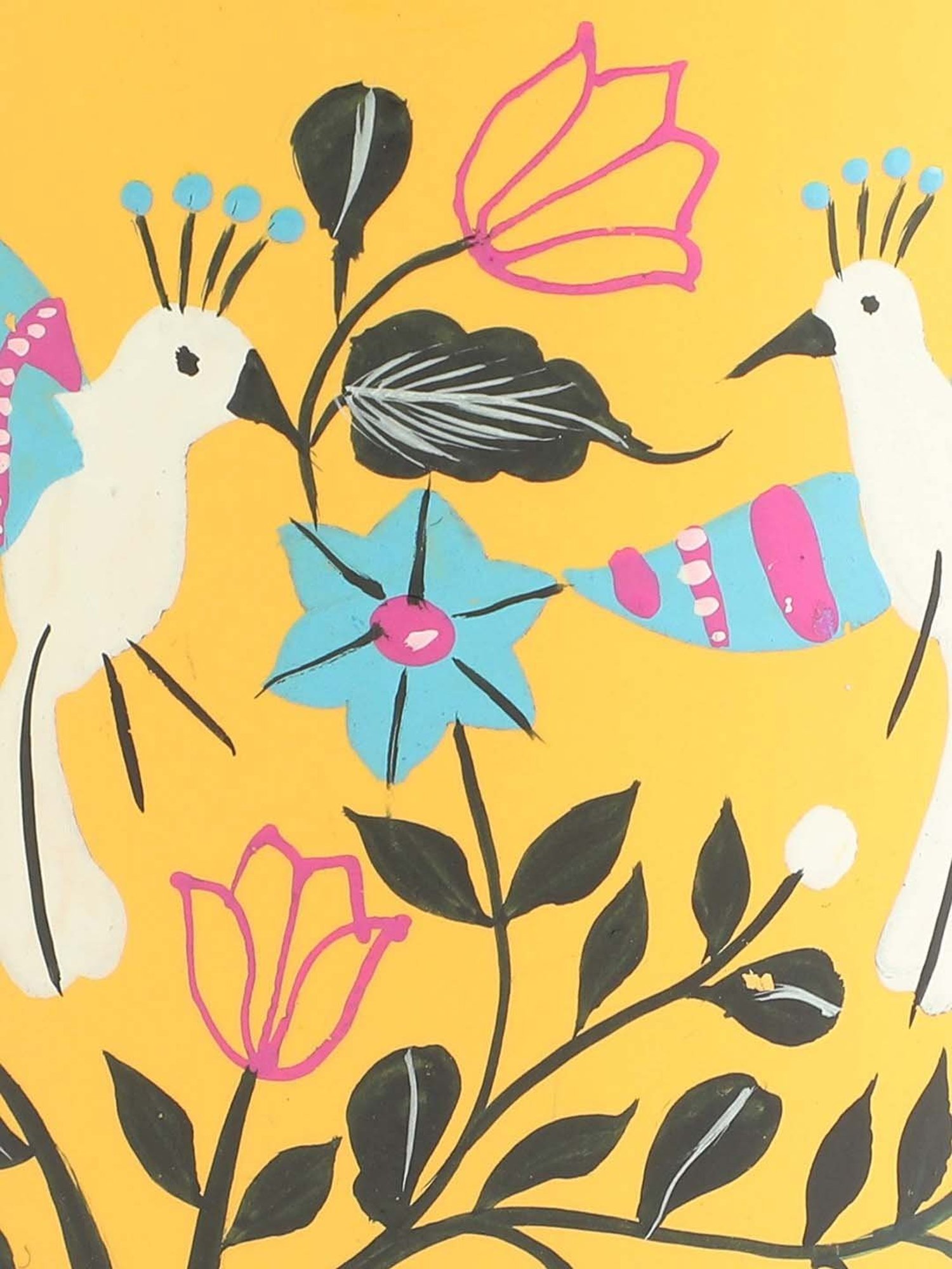 Chumbak Heartfelt Birds Yellow Stainless Steel Tumblers - Set of 1