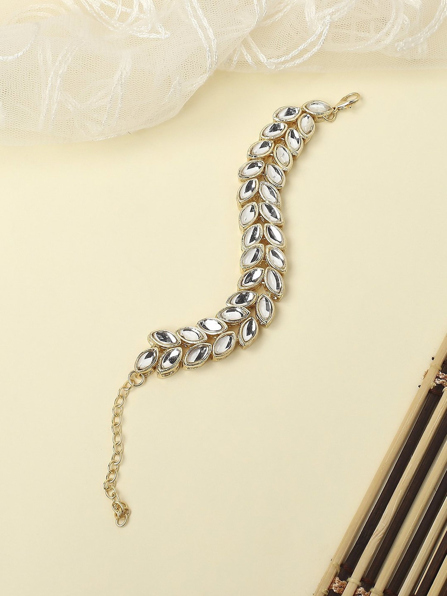 OOMPH Gold Kundan IndoWestern Bracelet