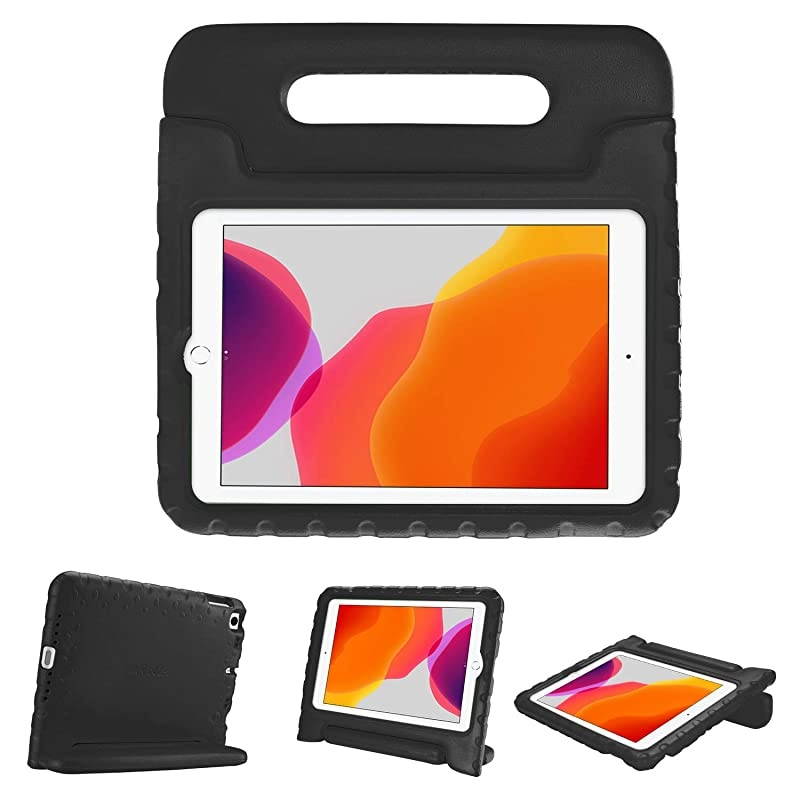 Kids Case for iPad 10.2 8th Gen 2020 / 7th Gen 2019 / iPad Air 10.5" 2019 / iPad Pro 10.5, Shockproof Convertible Handle Stand Cover Light Weight Kids Friendly Case for iPad 8th / 7th -Black