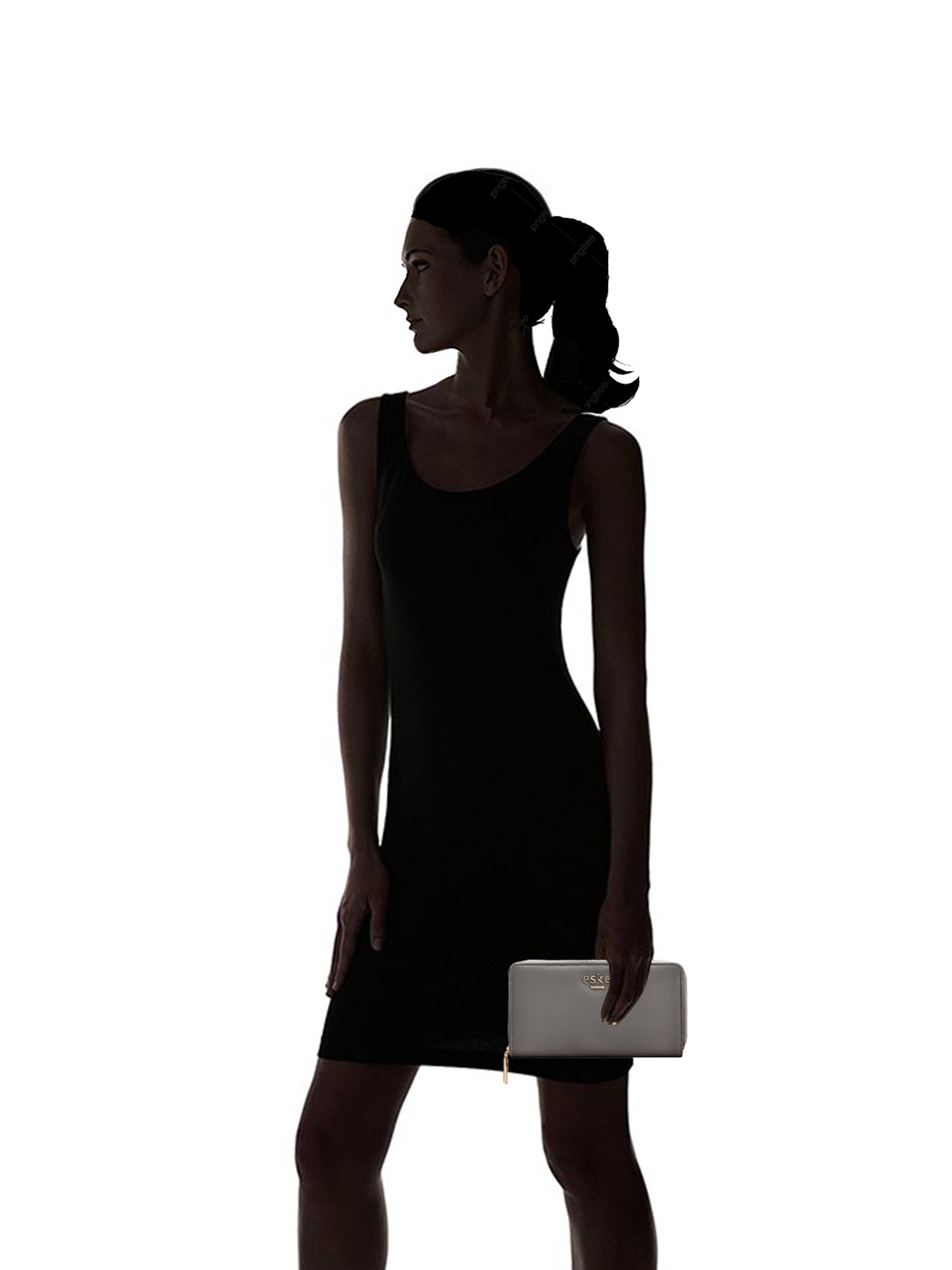 Eske Klara Grey Leather Zip Around Wallet for Men