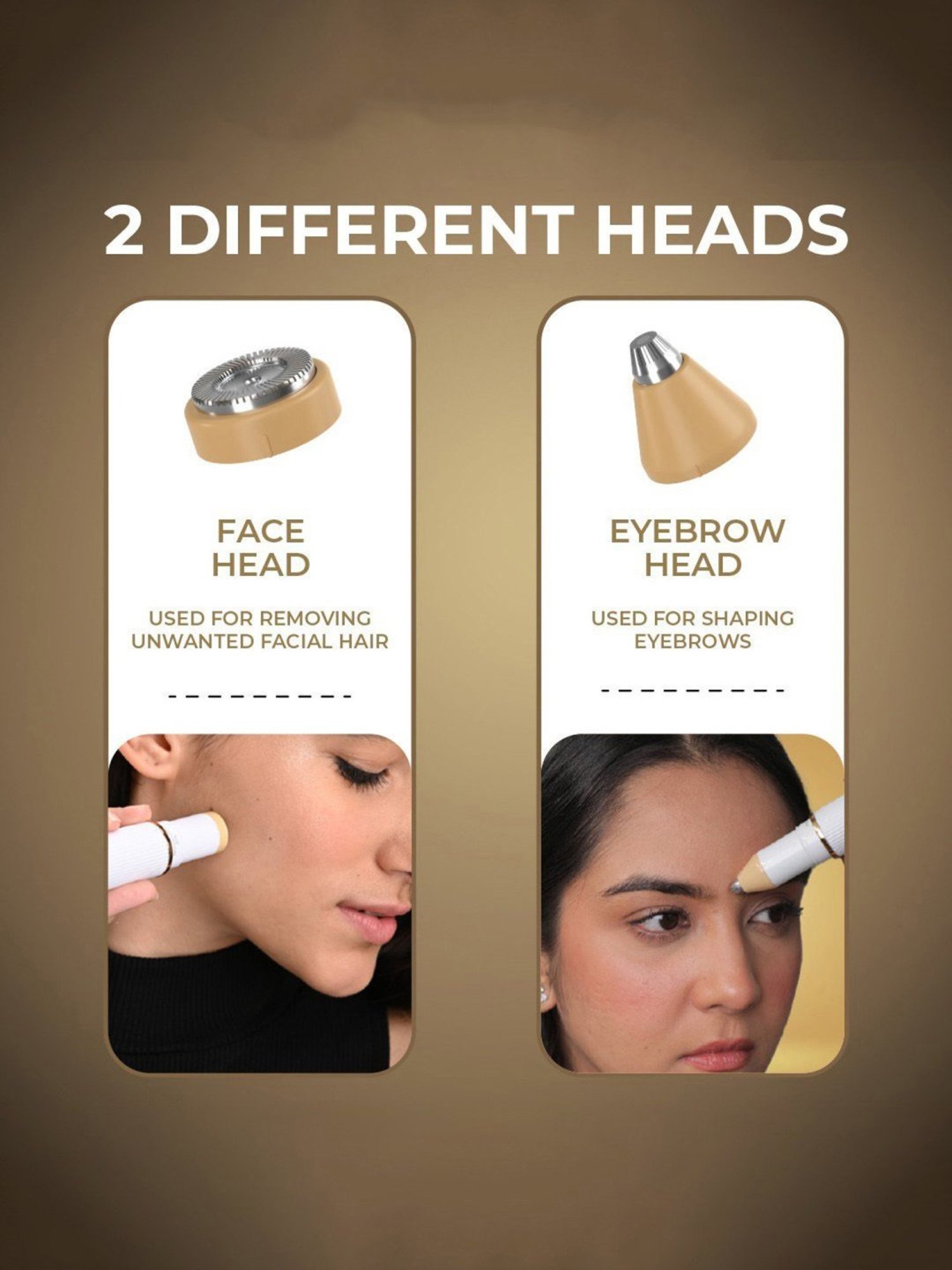 WINSTON 2 In 1 Painless Face Eyebrow Trimmer Rechargeable Battery Operated Hair Remover