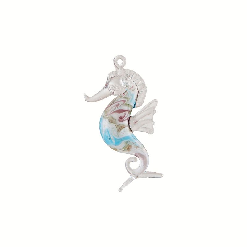 Gallerie II Art Glass Seahorse Swirl Christmas Xmas Ornament