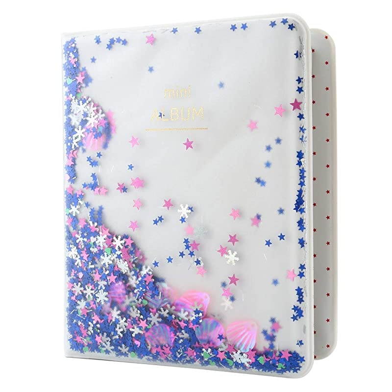 Mini Photo Album 64 Pockets Shell Album for Fujifilm Instax Mini 7s 8 8 9 25 26 50s 70 90 Film Polaroid Camera 3inch Film 1 Pcs Blue Shell